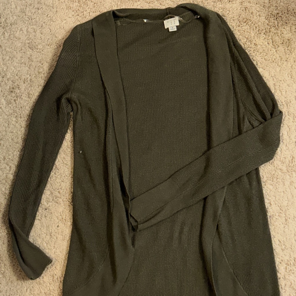 Olive cardigan sweater